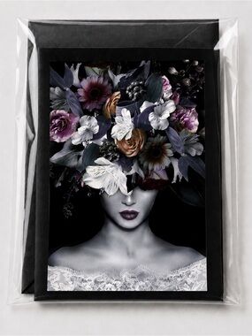 5x7 Moody Floral Portrait Luxury Art Greeting Card